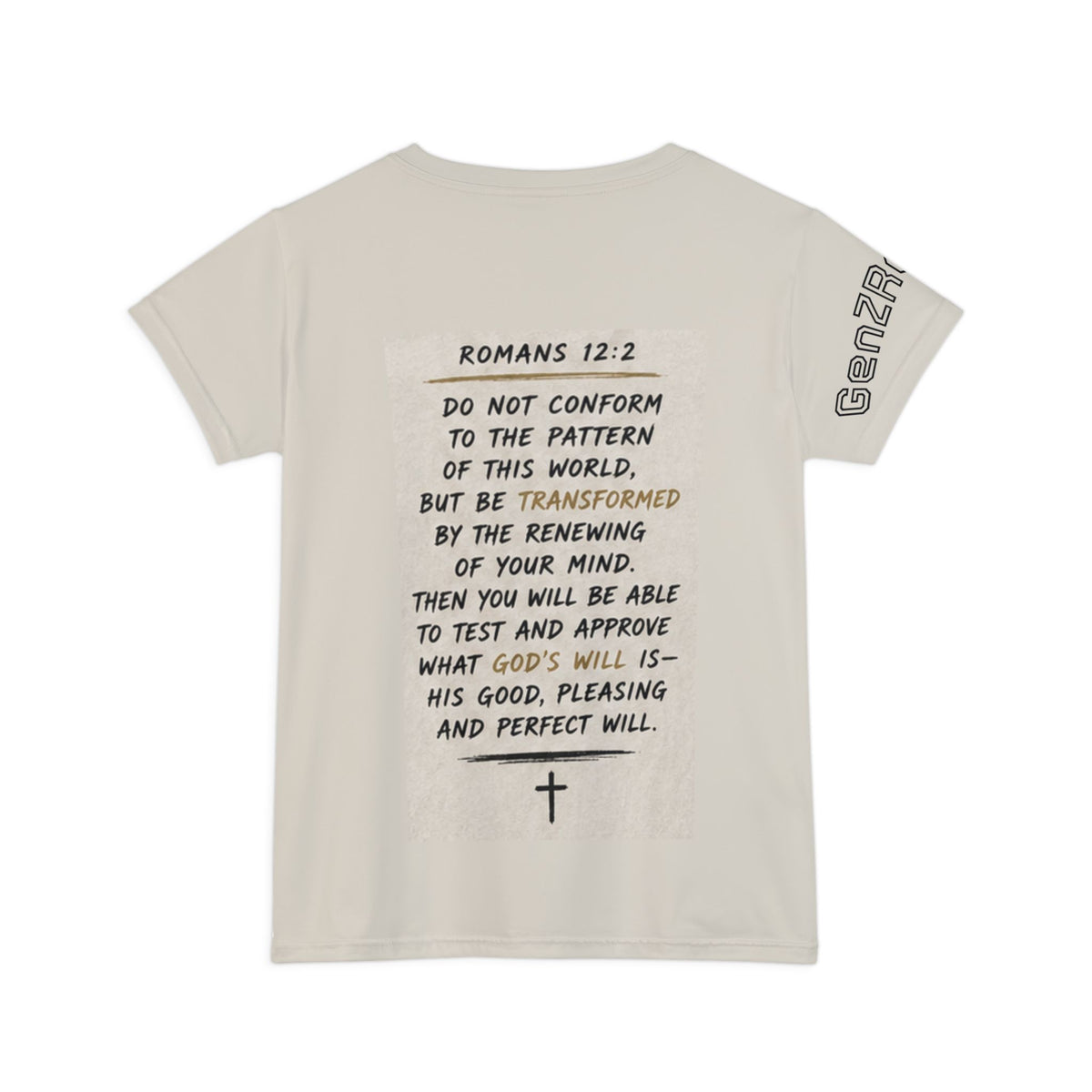 Be Transformed Christian Tee — Romans 12:2 Women’s Short Sleeve Shirt