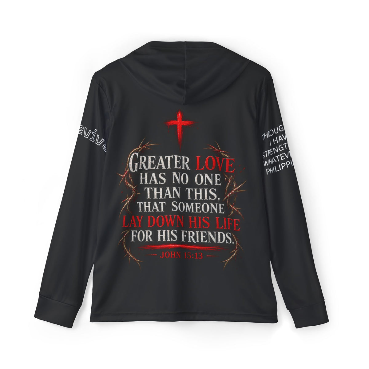 Men's Christian Hoodie — "He Chose The Cross" Faith Warmup Pullover